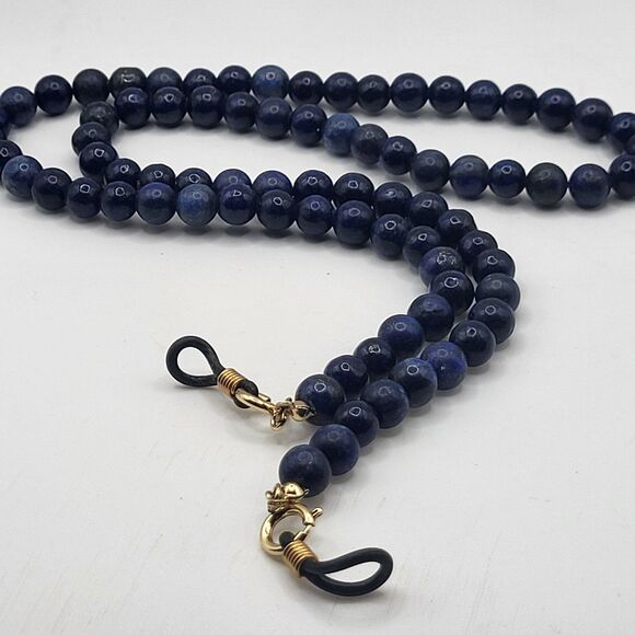 Bohemian Luxury Lapis lazuli eyeglass chain holder 26in main image 4